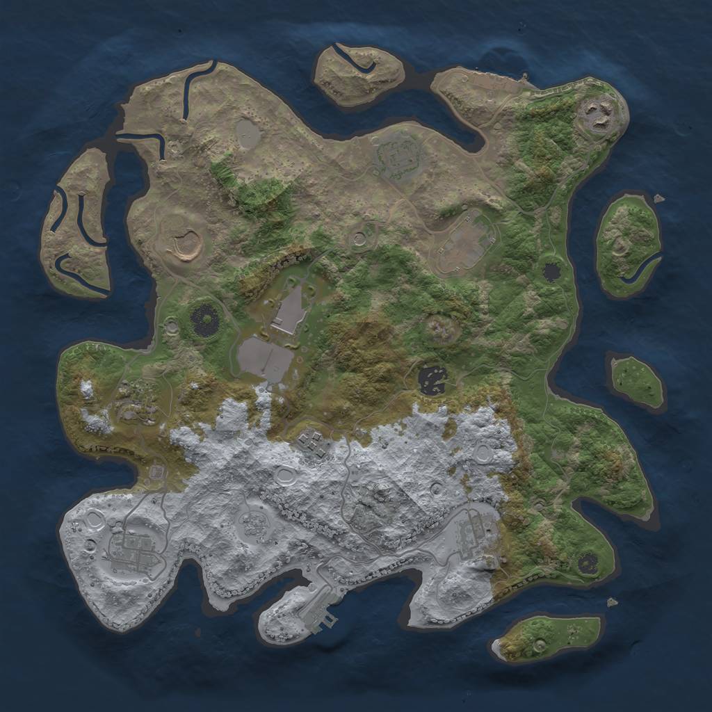 Rust Map: Procedural Map, Size: 3500, Seed: 89286158, 19 Monuments