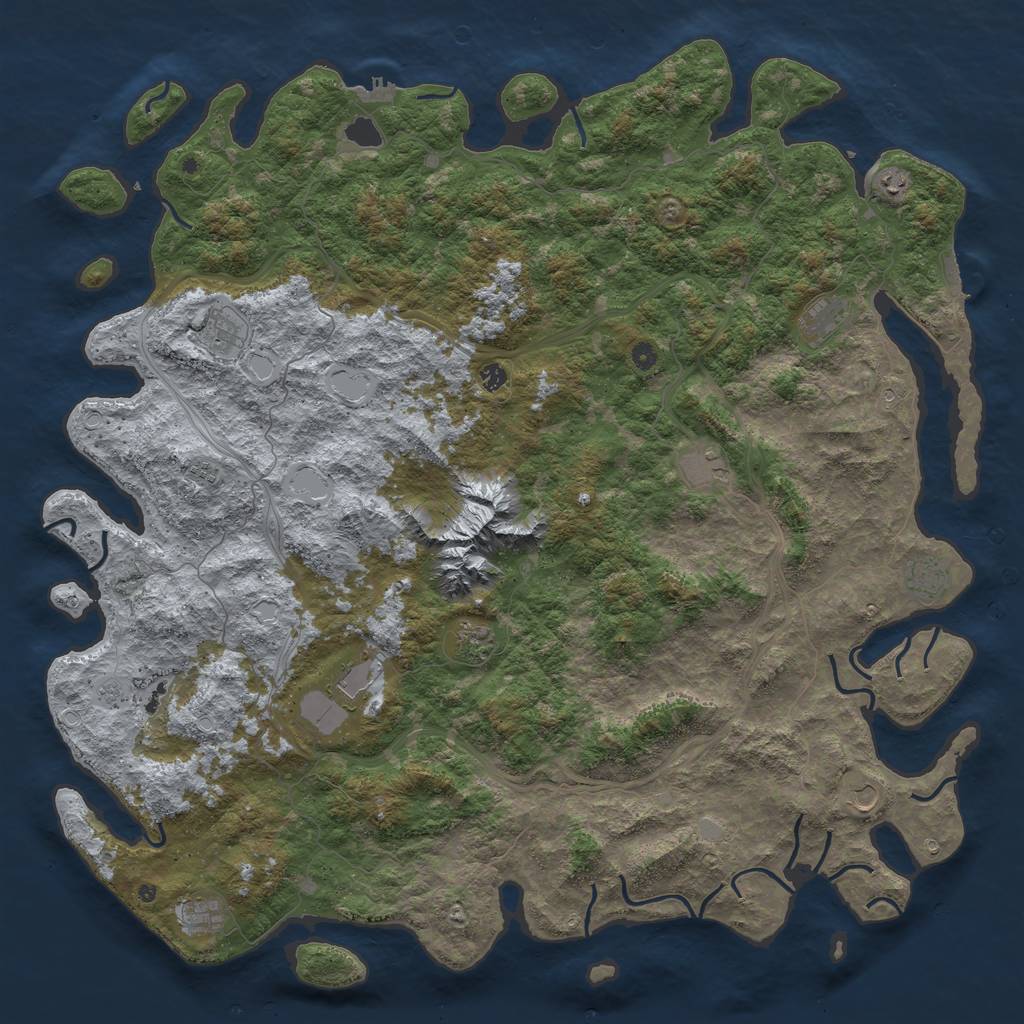 Rust Map: Procedural Map, Size: 5800, Seed: 100816564, 20 Monuments