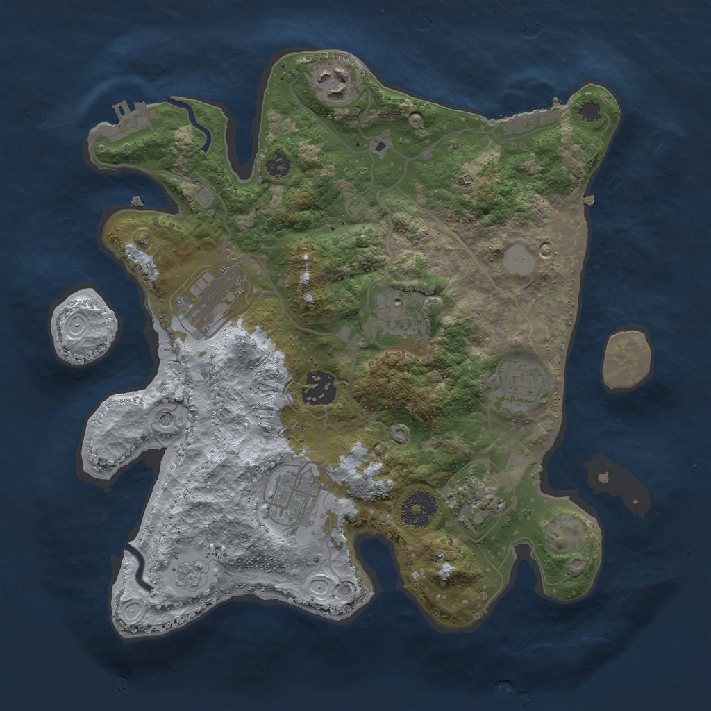 Rust Map: Procedural Map, Size: 3000, Seed: 1559894038, 16 Monuments