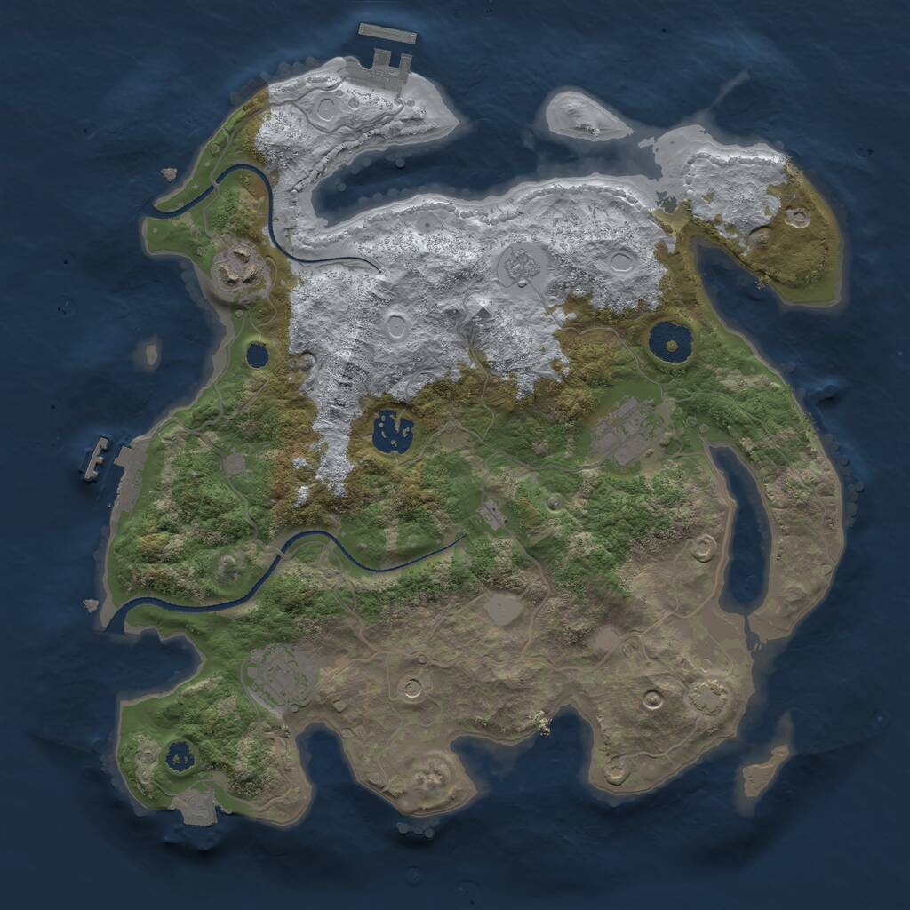 Rust Map: Procedural Map, Size: 3200, Seed: 1429259111, 10 Monuments