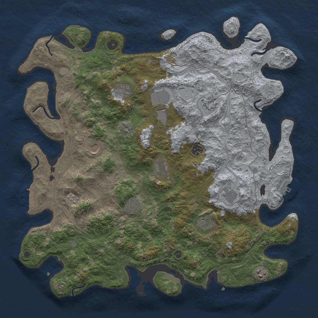 Rust Map: Procedural Map, Size: 4500, Seed: 2103, 20 Monuments