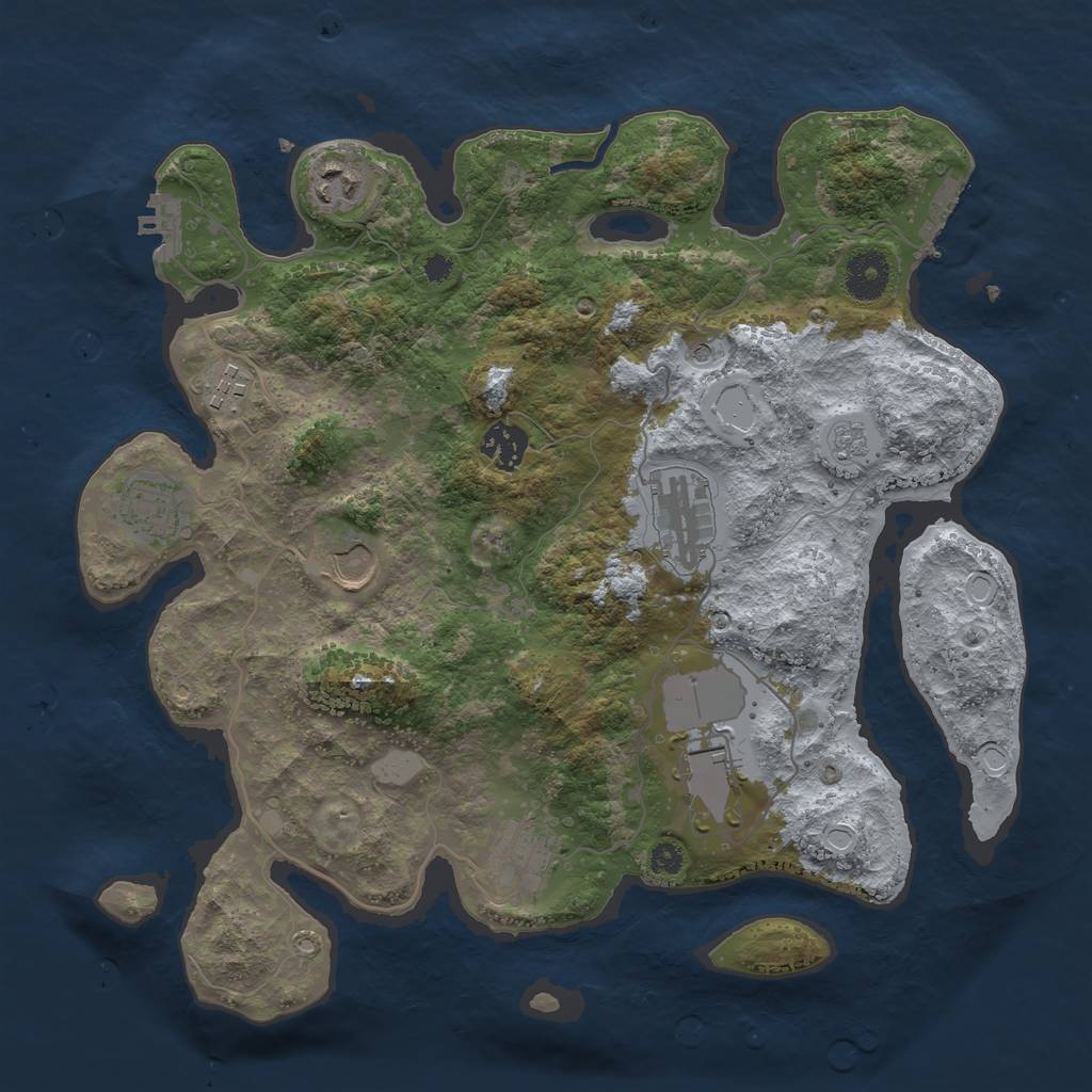 Rust Map: Procedural Map, Size: 3500, Seed: 221229, 17 Monuments
