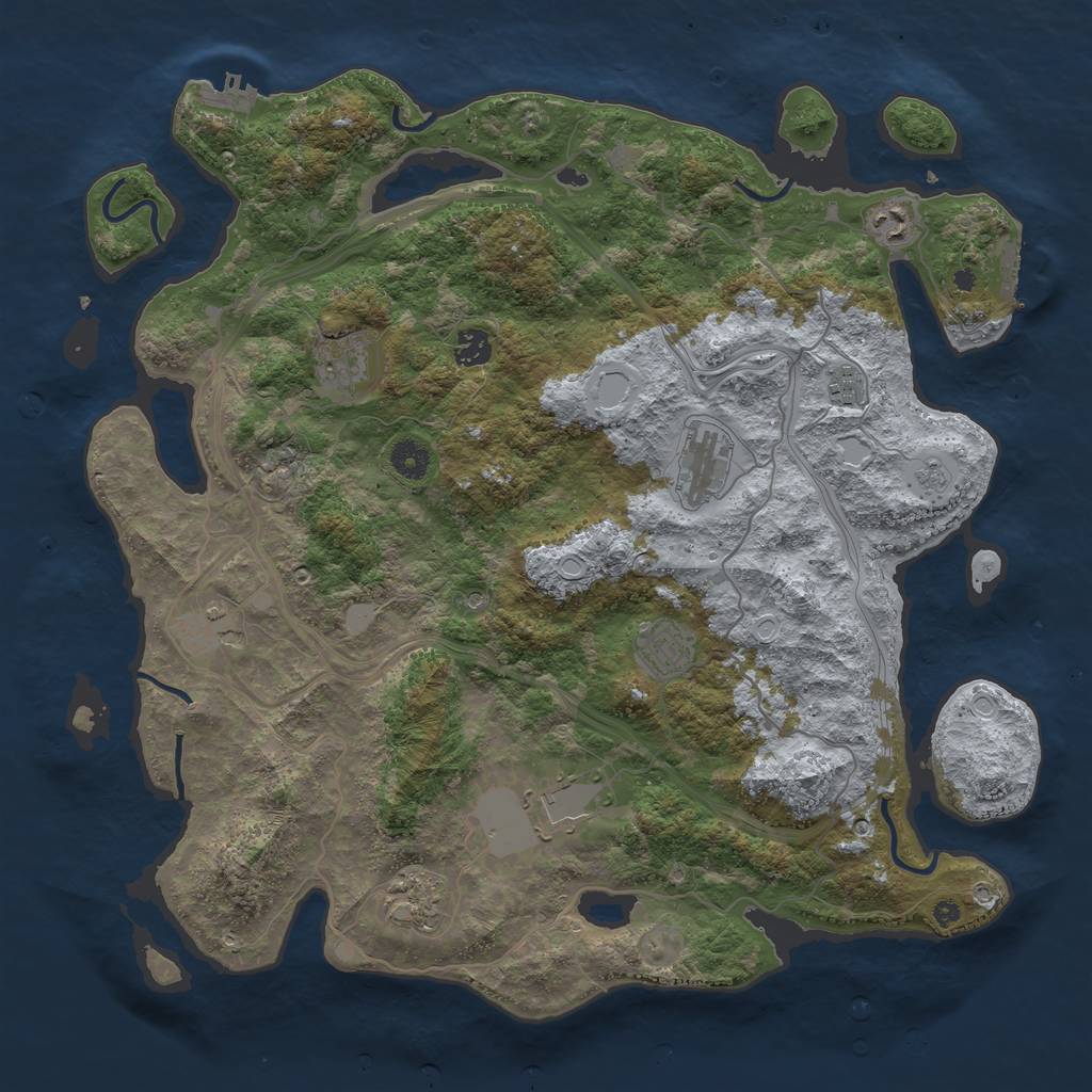 Rust Map: Procedural Map, Size: 4250, Seed: 255162978, 18 Monuments