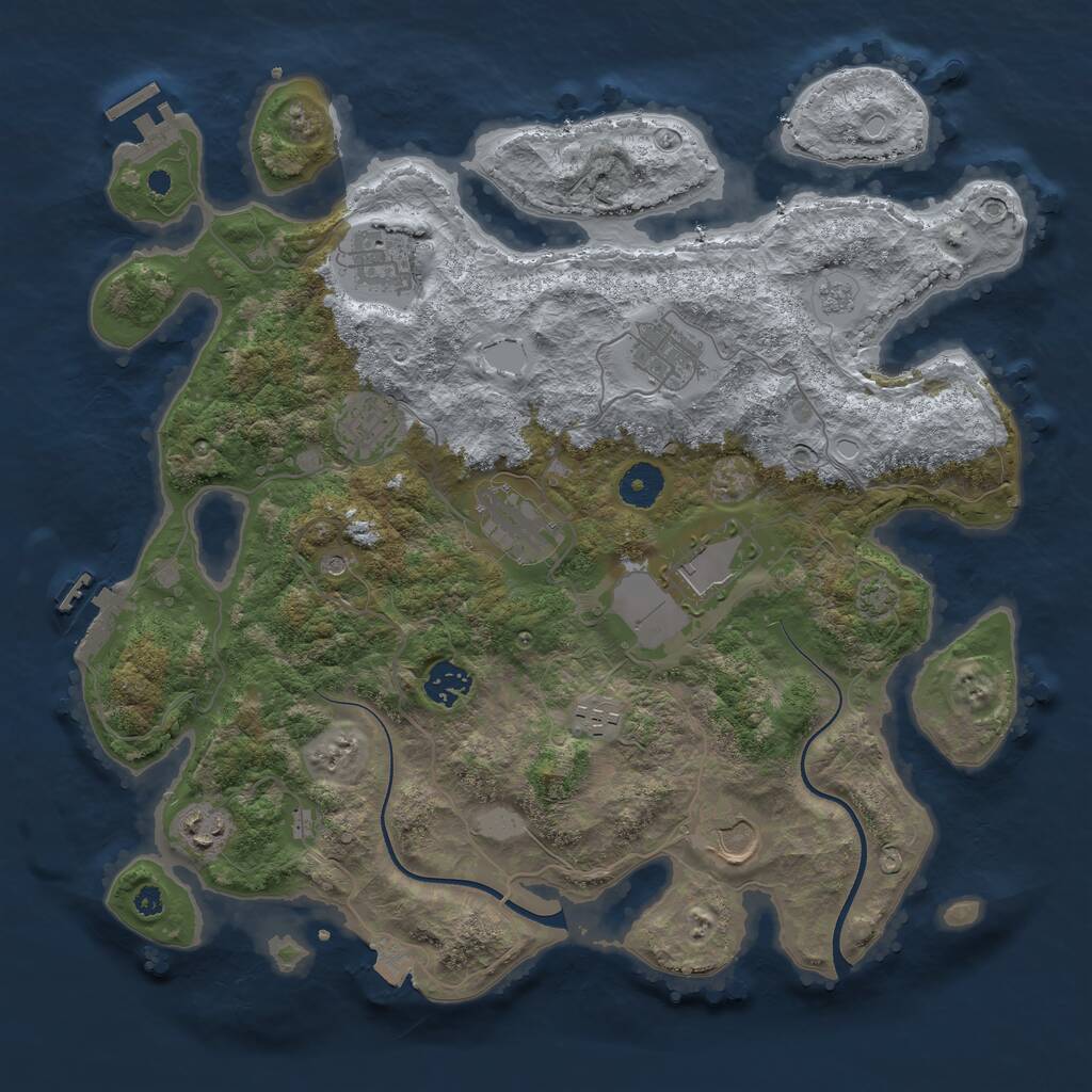 Rust Map: Procedural Map, Size: 3750, Seed: 261328384, 15 Monuments