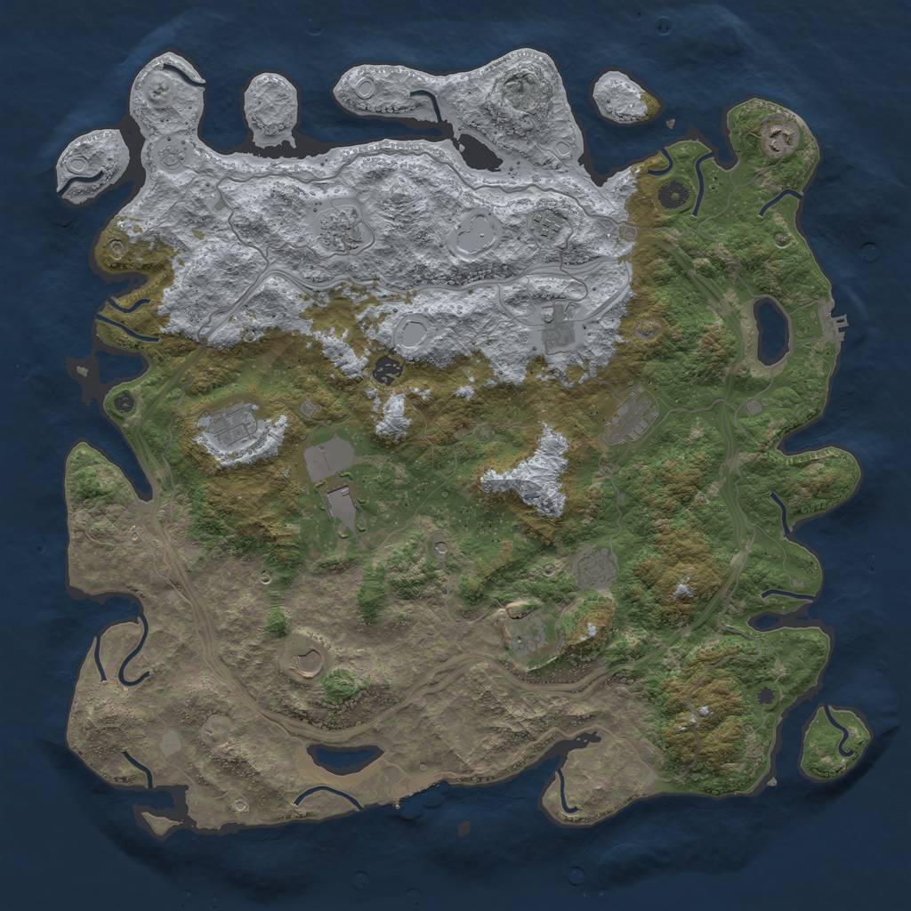Rust Map: Procedural Map, Size: 4800, Seed: 11, 20 Monuments