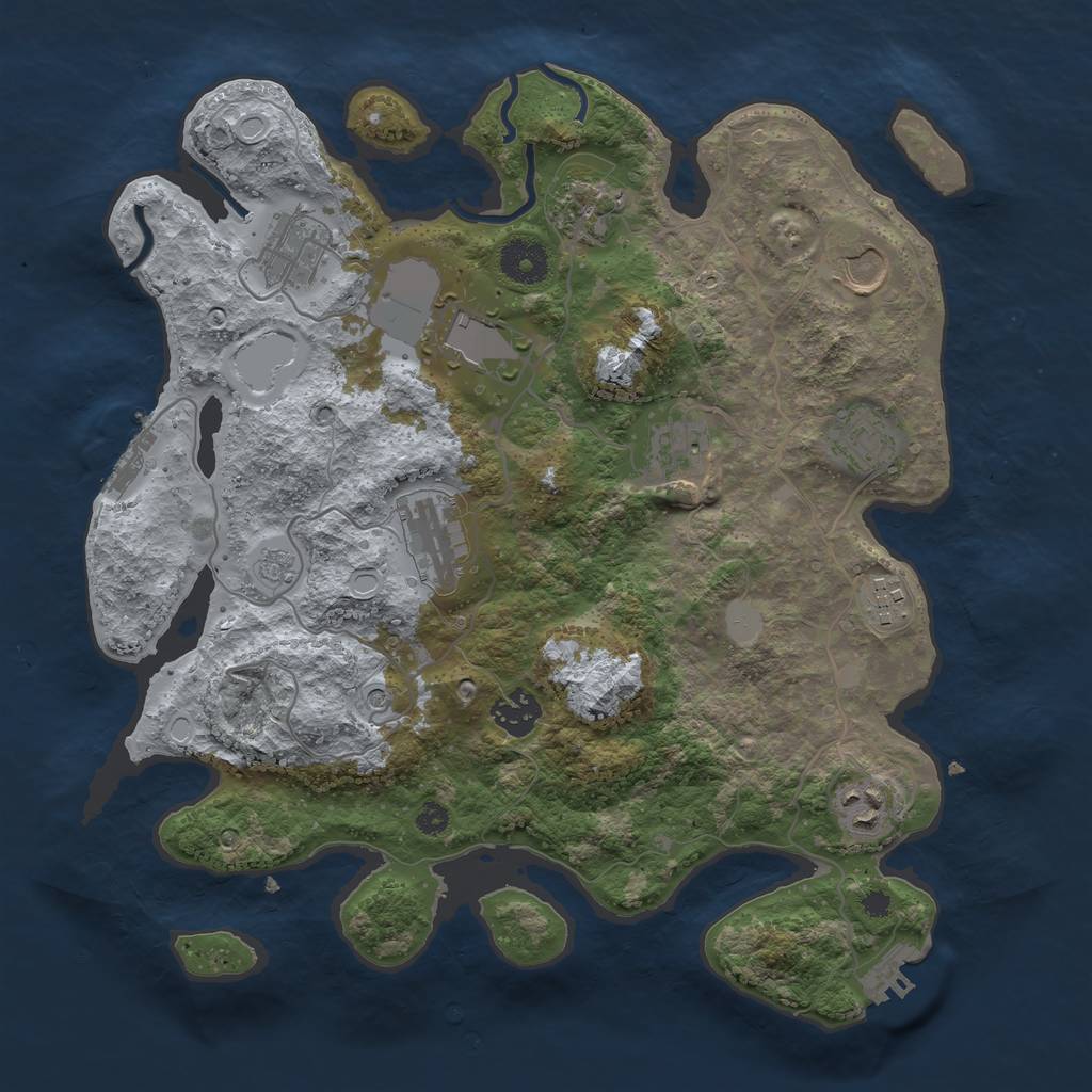 Rust Map: Procedural Map, Size: 3500, Seed: 737149994, 19 Monuments