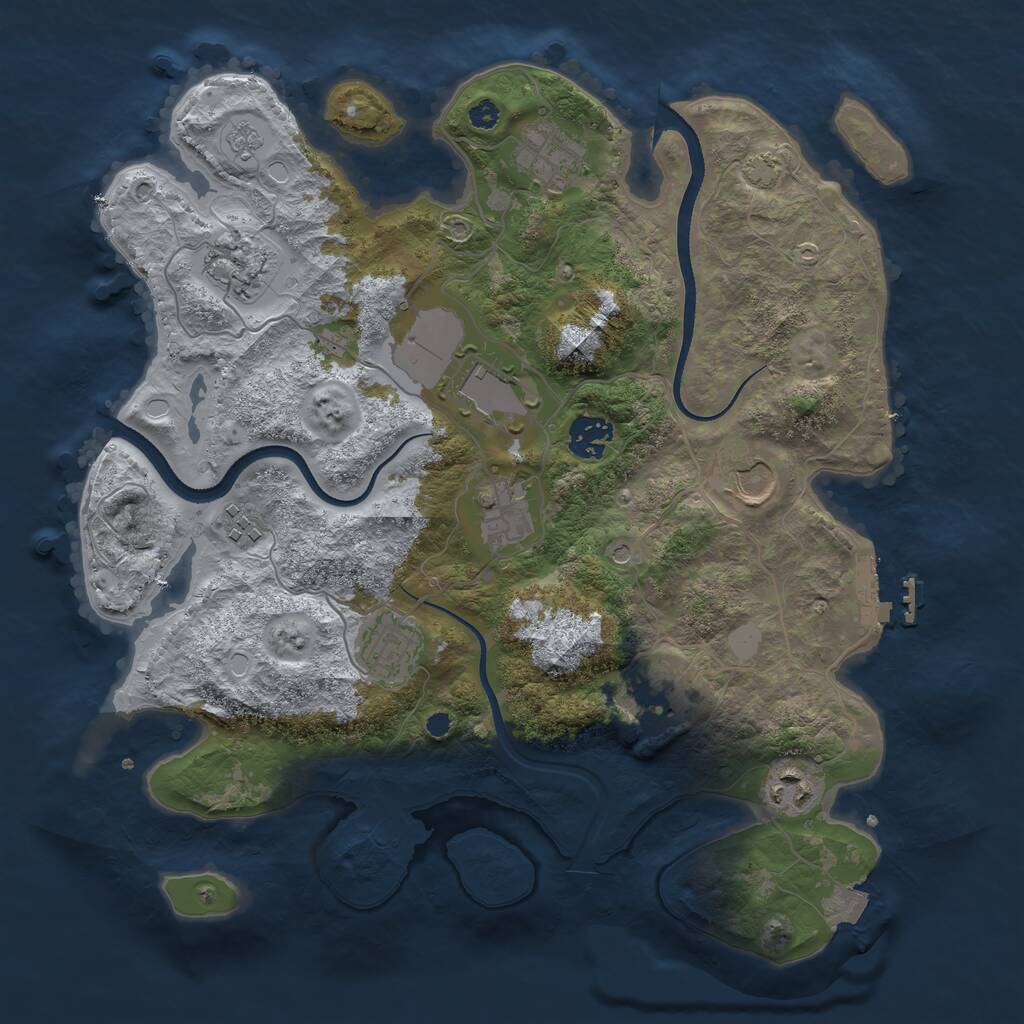 Rust Map: Procedural Map, Size: 3500, Seed: 737149994, 15 Monuments