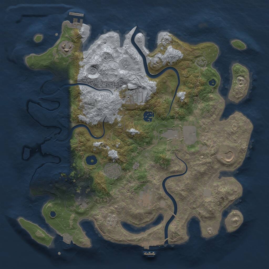 Rust Map: Procedural Map, Size: 3750, Seed: 21456, 15 Monuments