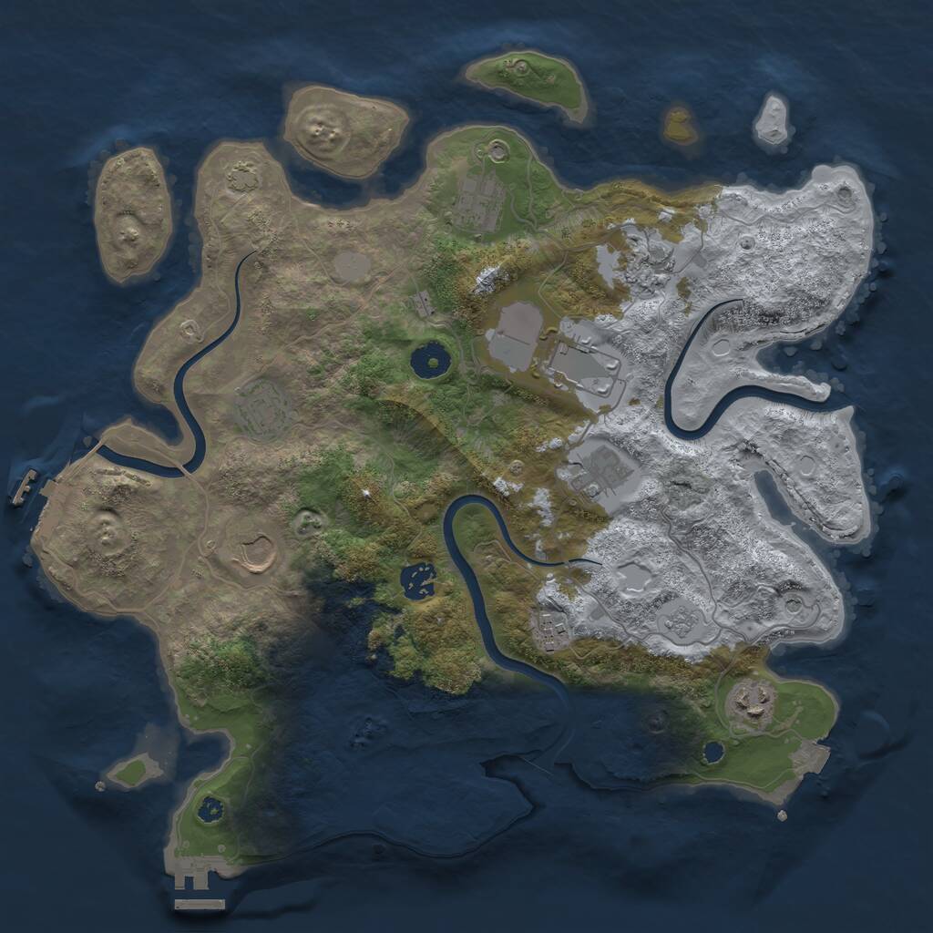 Rust Map: Procedural Map, Size: 3750, Seed: 147439756, 15 Monuments