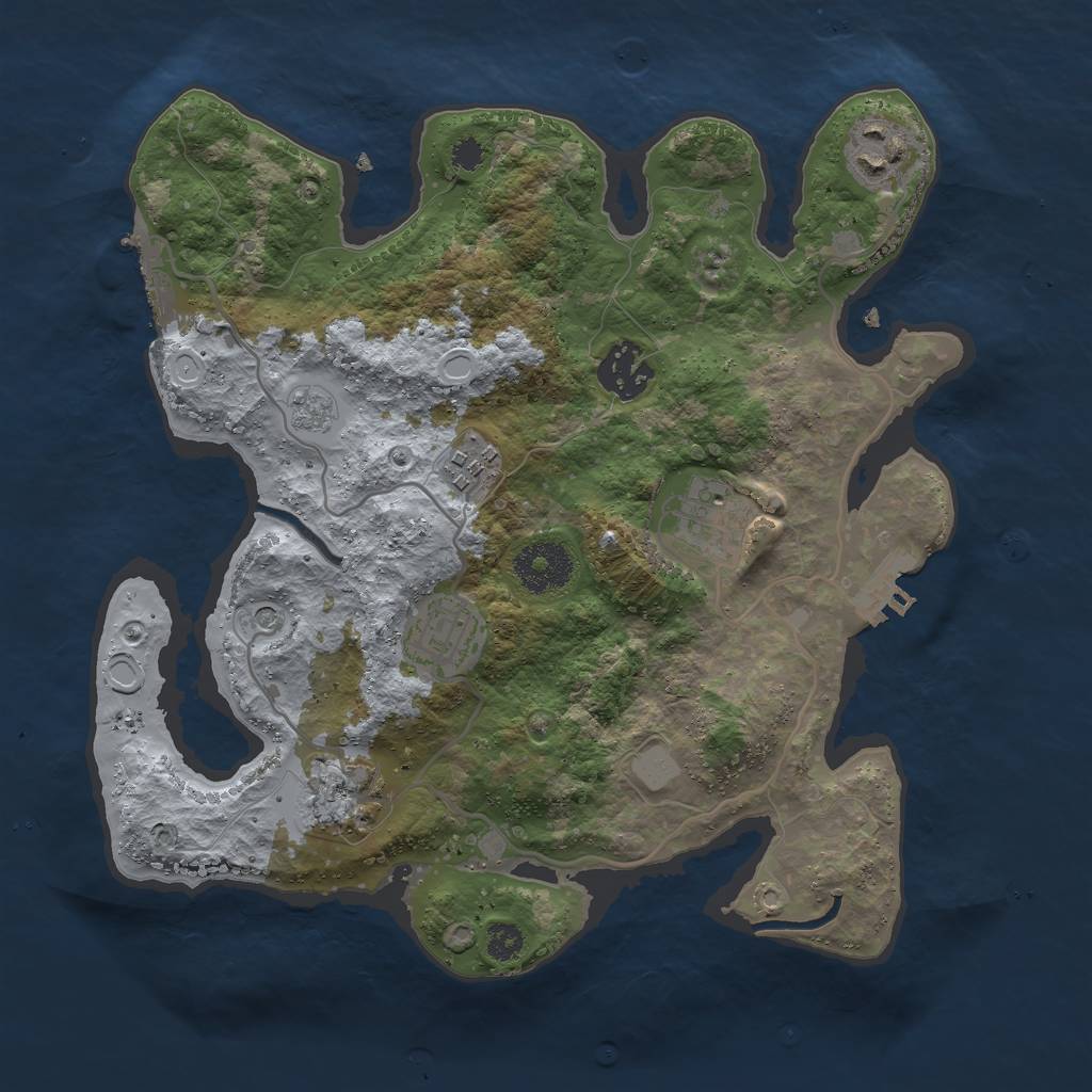 Rust Map: Procedural Map, Size: 3000, Seed: 1313786629, 15 Monuments