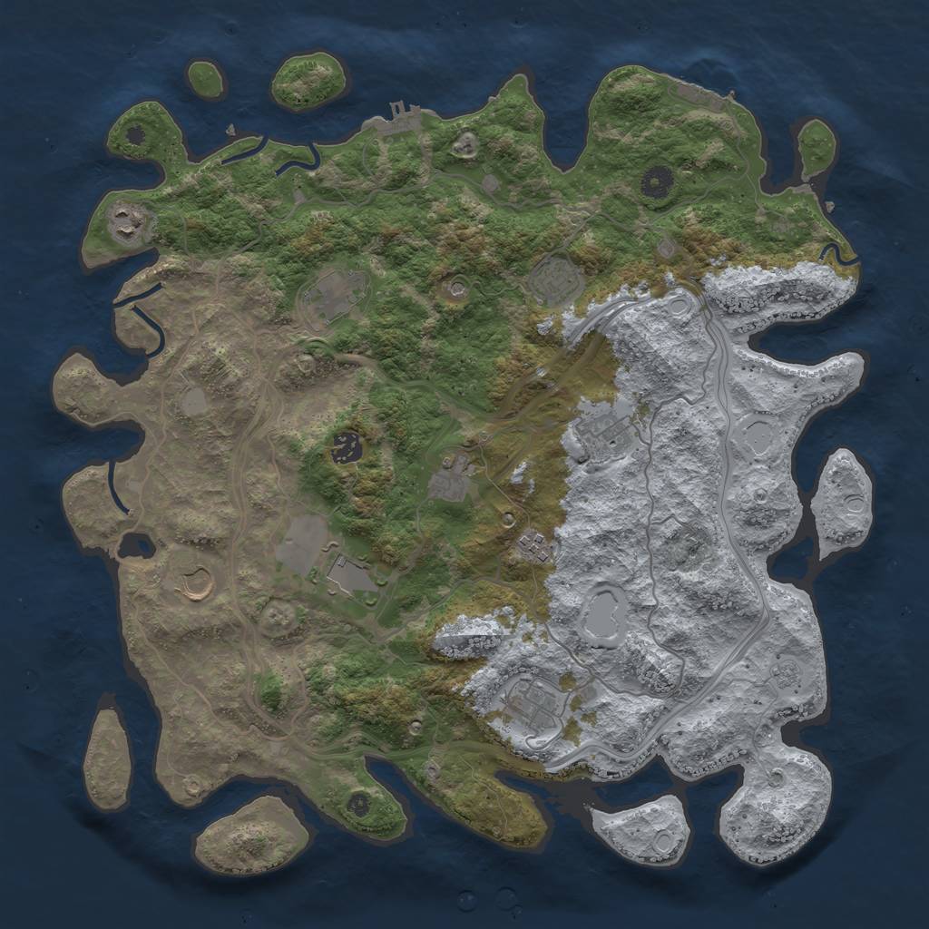Rust Map: Procedural Map, Size: 4250, Seed: 188684862, 19 Monuments