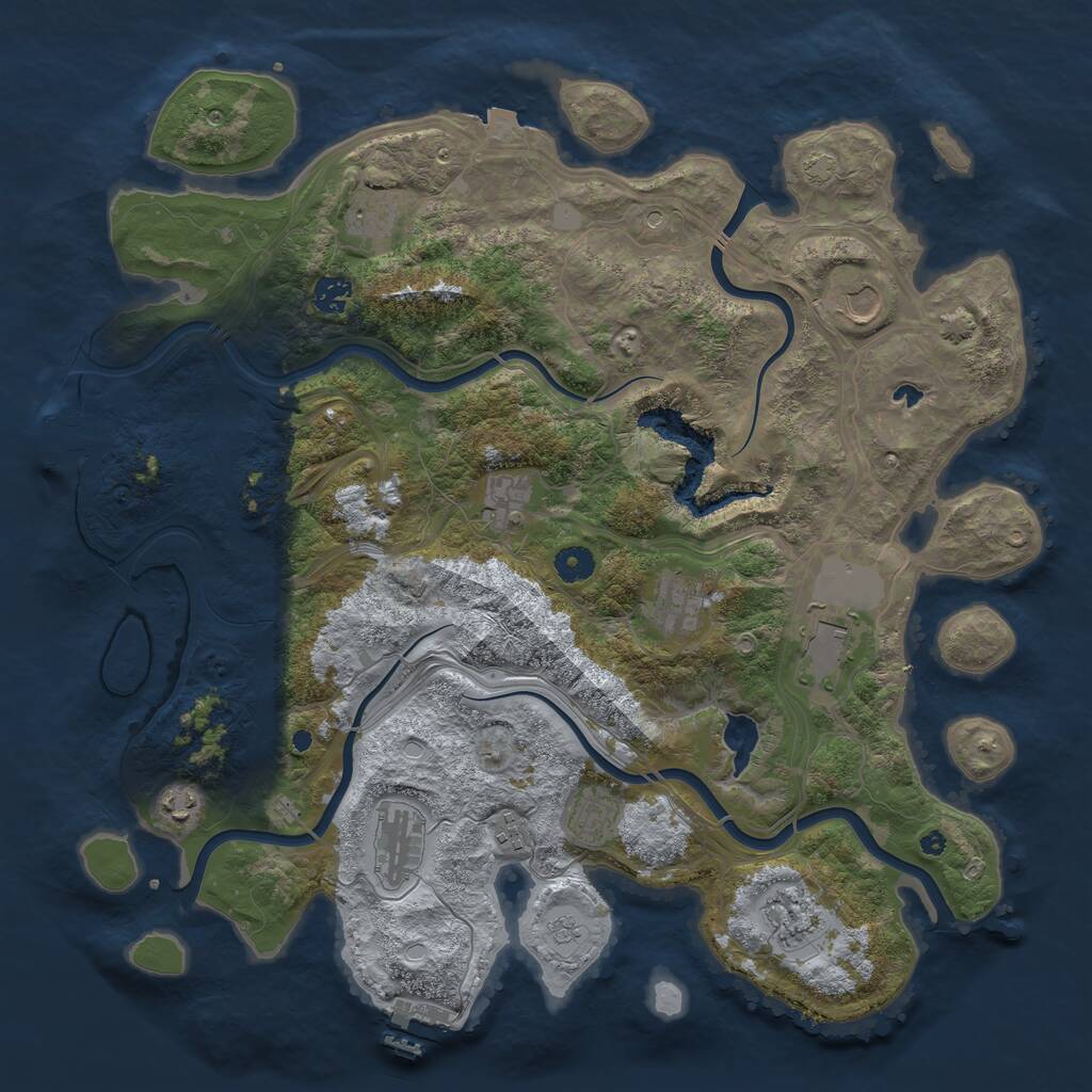 Rust Map: Procedural Map, Size: 4300, Seed: 1165, 17 Monuments