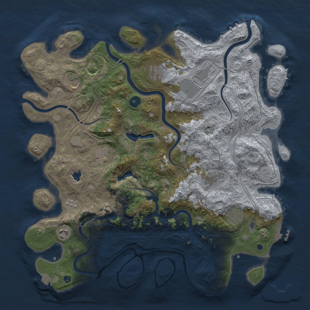 Rust Map: Procedural Map, Size: 4250, Seed: 557978814, 13 Monuments