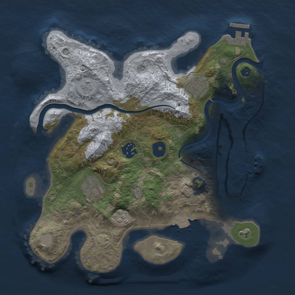 Rust Map: Procedural Map, Size: 3000, Seed: 920851743, 10 Monuments