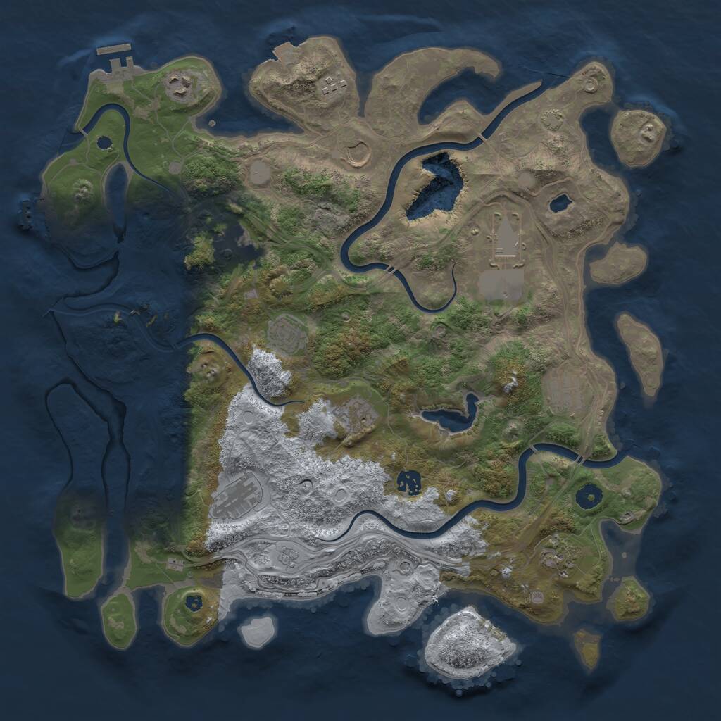 Rust Map: Procedural Map, Size: 4250, Seed: 1453724371, 17 Monuments