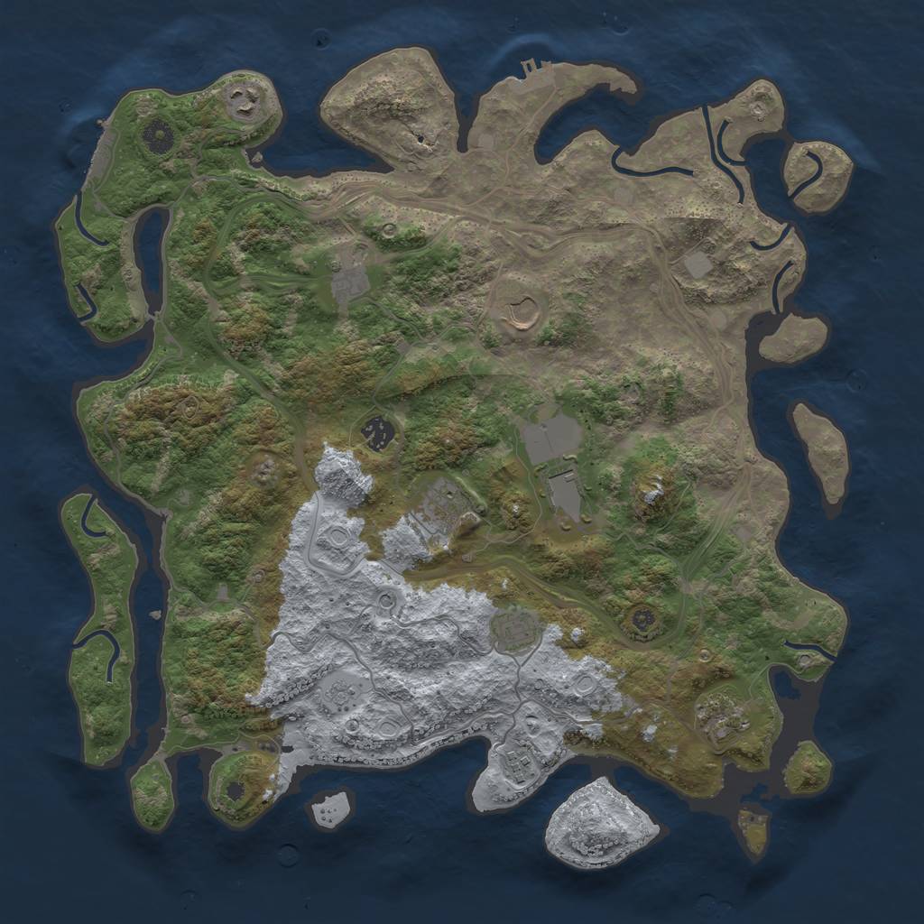 Rust Map: Procedural Map, Size: 4250, Seed: 1453724371, 18 Monuments