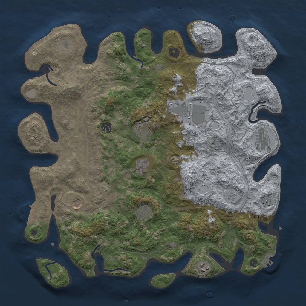Rust Map: Procedural Map, Size: 4250, Seed: 1809132895, 19 Monuments