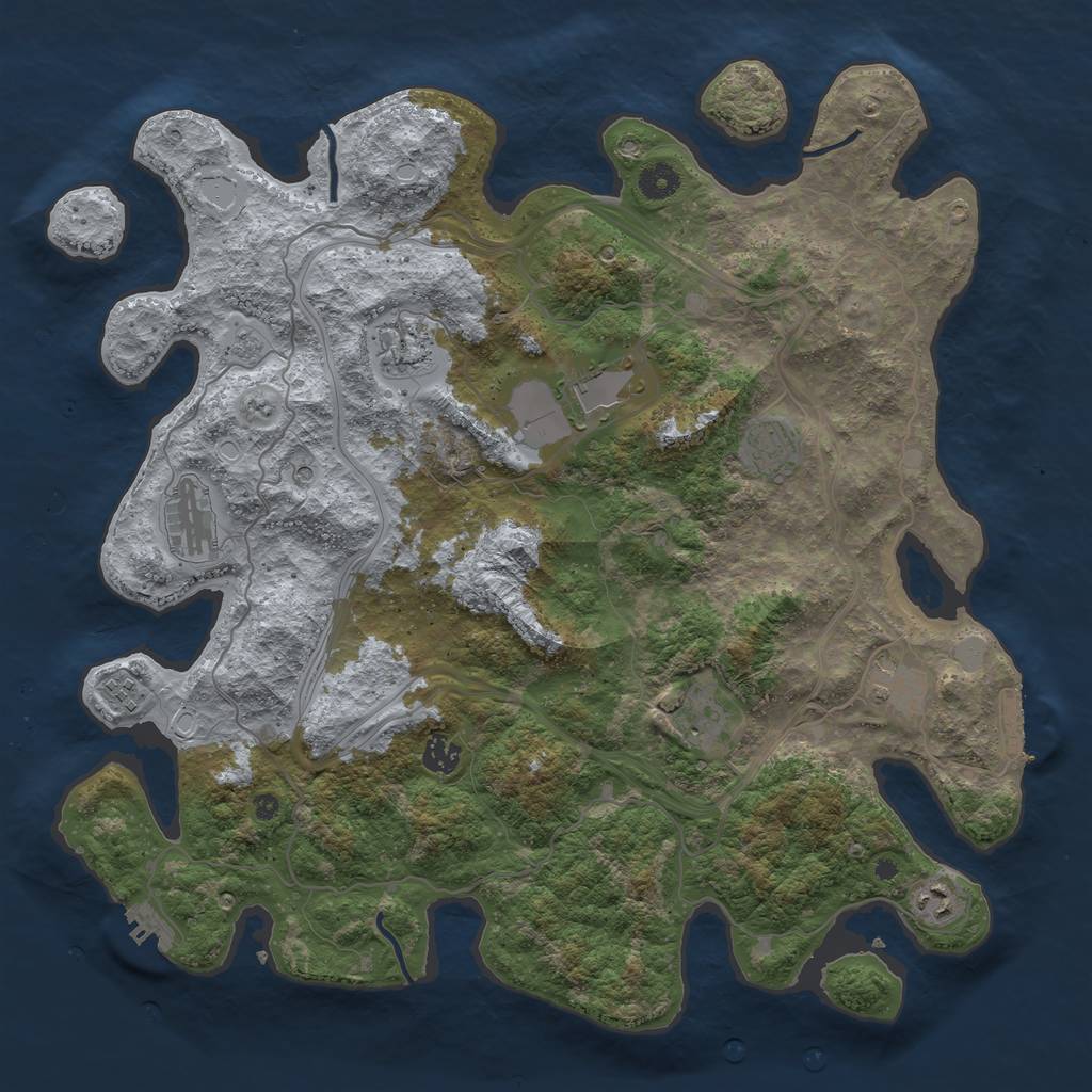 Rust Map: Procedural Map, Size: 4250, Seed: 10943, 18 Monuments