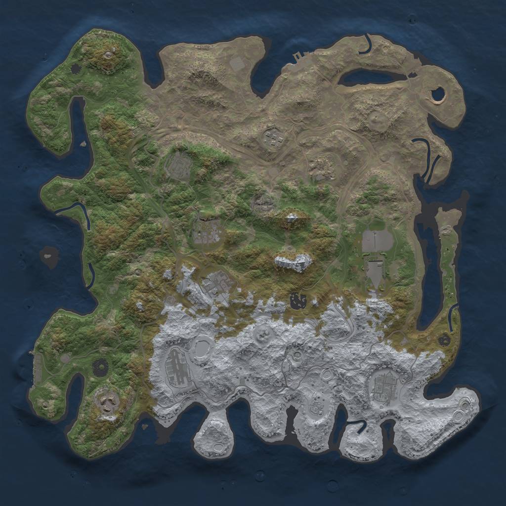 Rust Map: Procedural Map, Size: 4250, Seed: 346319740, 20 Monuments