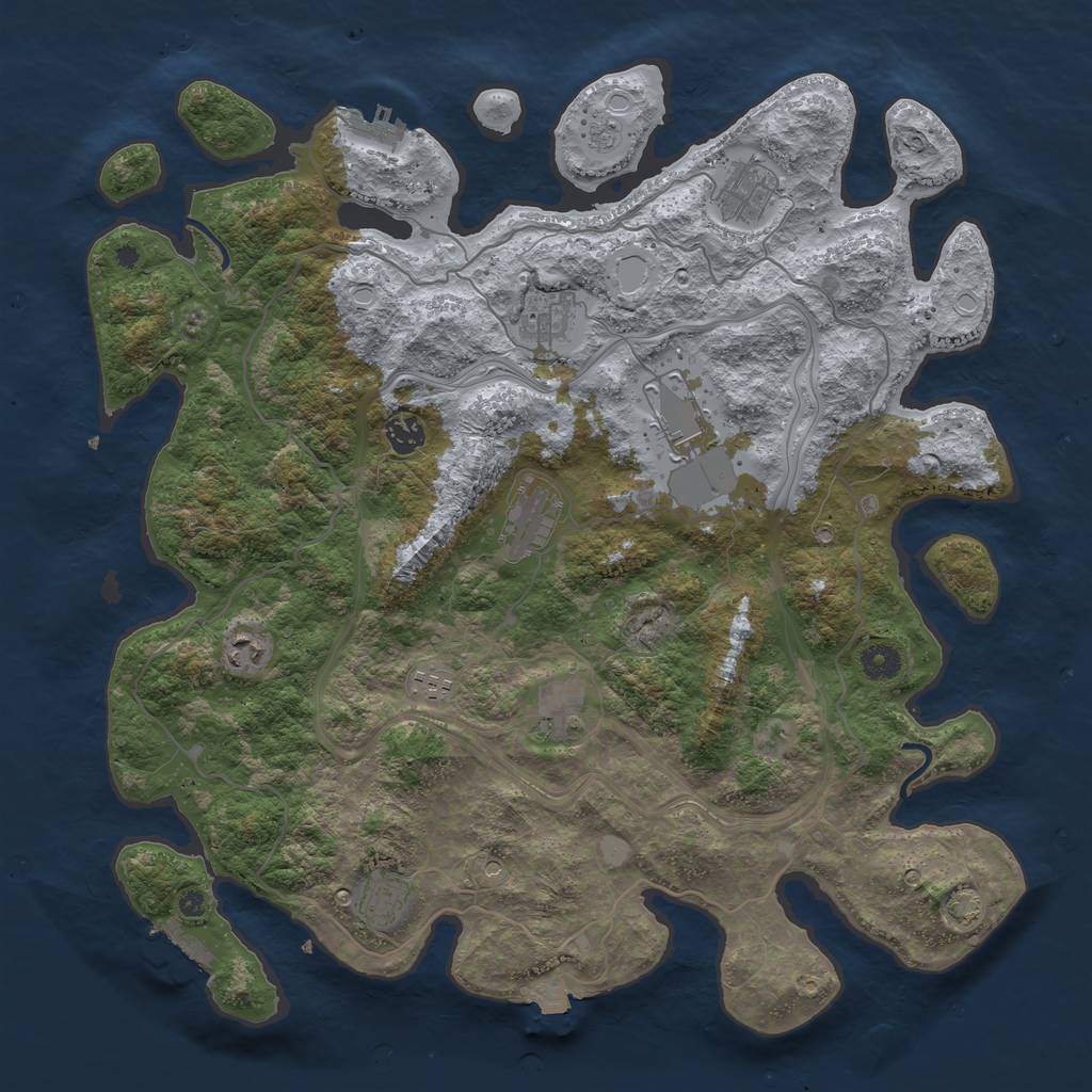 Rust Map: Procedural Map, Size: 4250, Seed: 1960132378, 17 Monuments