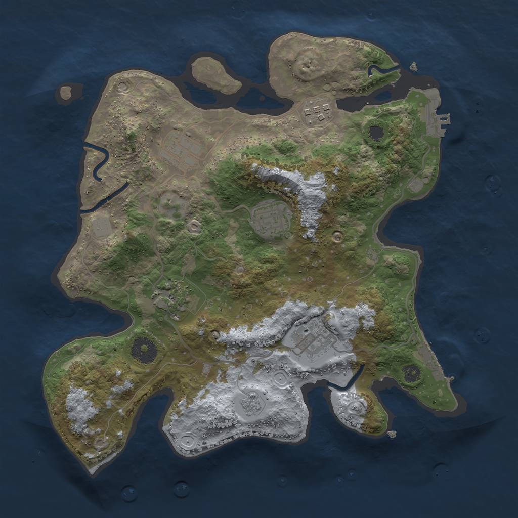 Rust Map: Procedural Map, Size: 3000, Seed: 95431, 13 Monuments