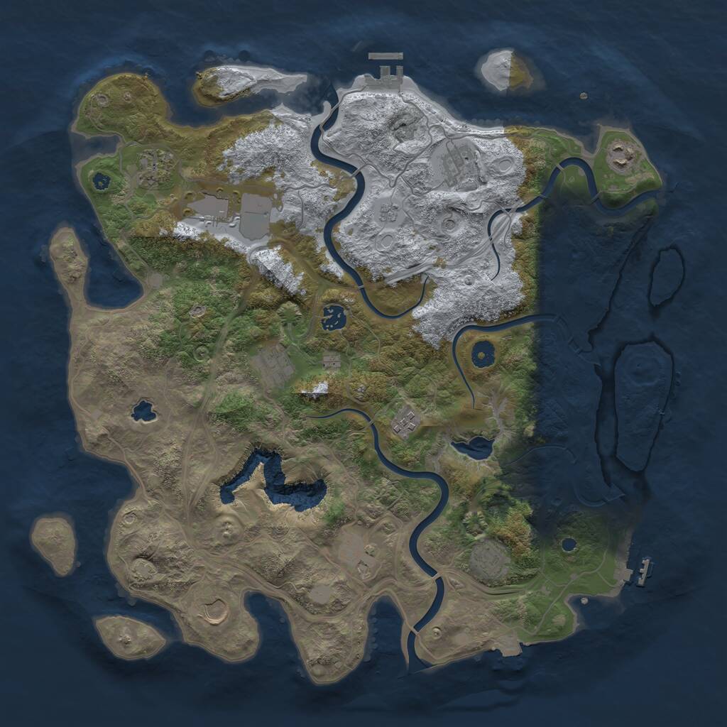 Rust Map: Procedural Map, Size: 4250, Seed: 902785412, 16 Monuments