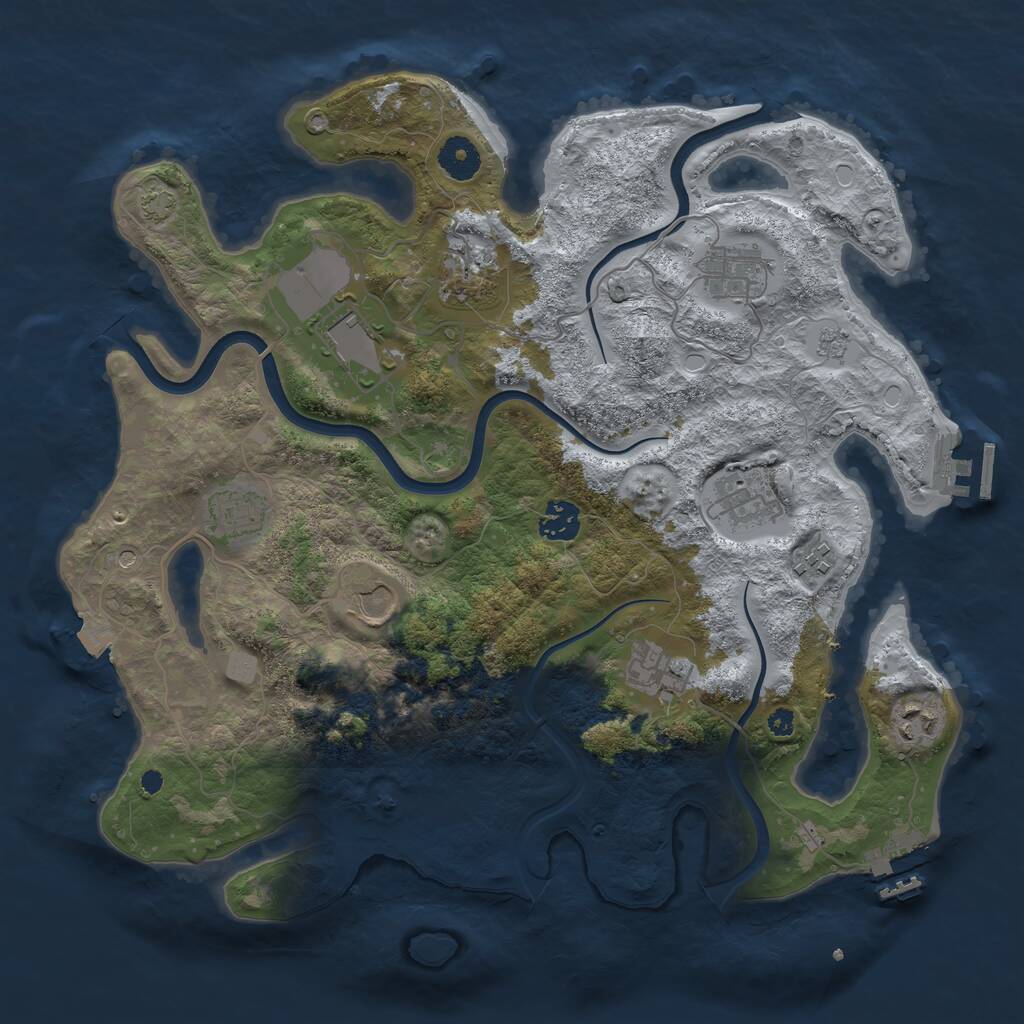 Rust Map: Procedural Map, Size: 3700, Seed: 1582294253, 16 Monuments