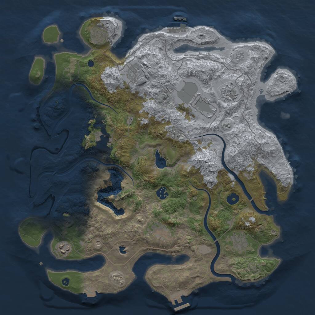Rust Map: Procedural Map, Size: 4000, Seed: 1548748745, 16 Monuments