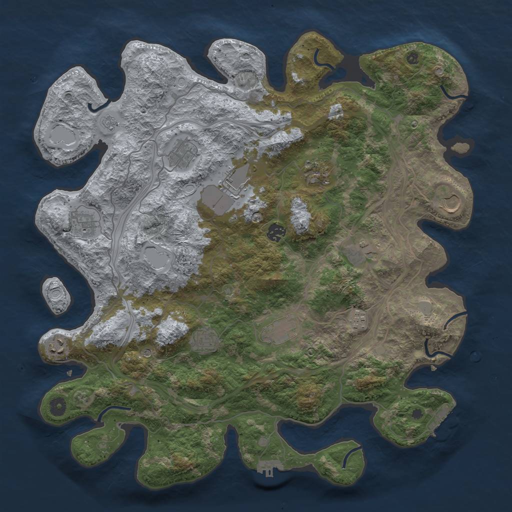 Rust Map: Procedural Map, Size: 4250, Seed: 1712678982, 20 Monuments