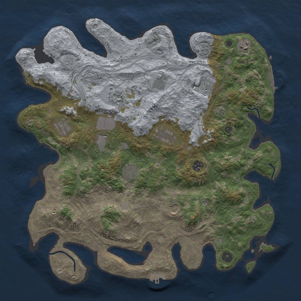 Rust Map: Procedural Map, Size: 4250, Seed: 1279751850, 20 Monuments