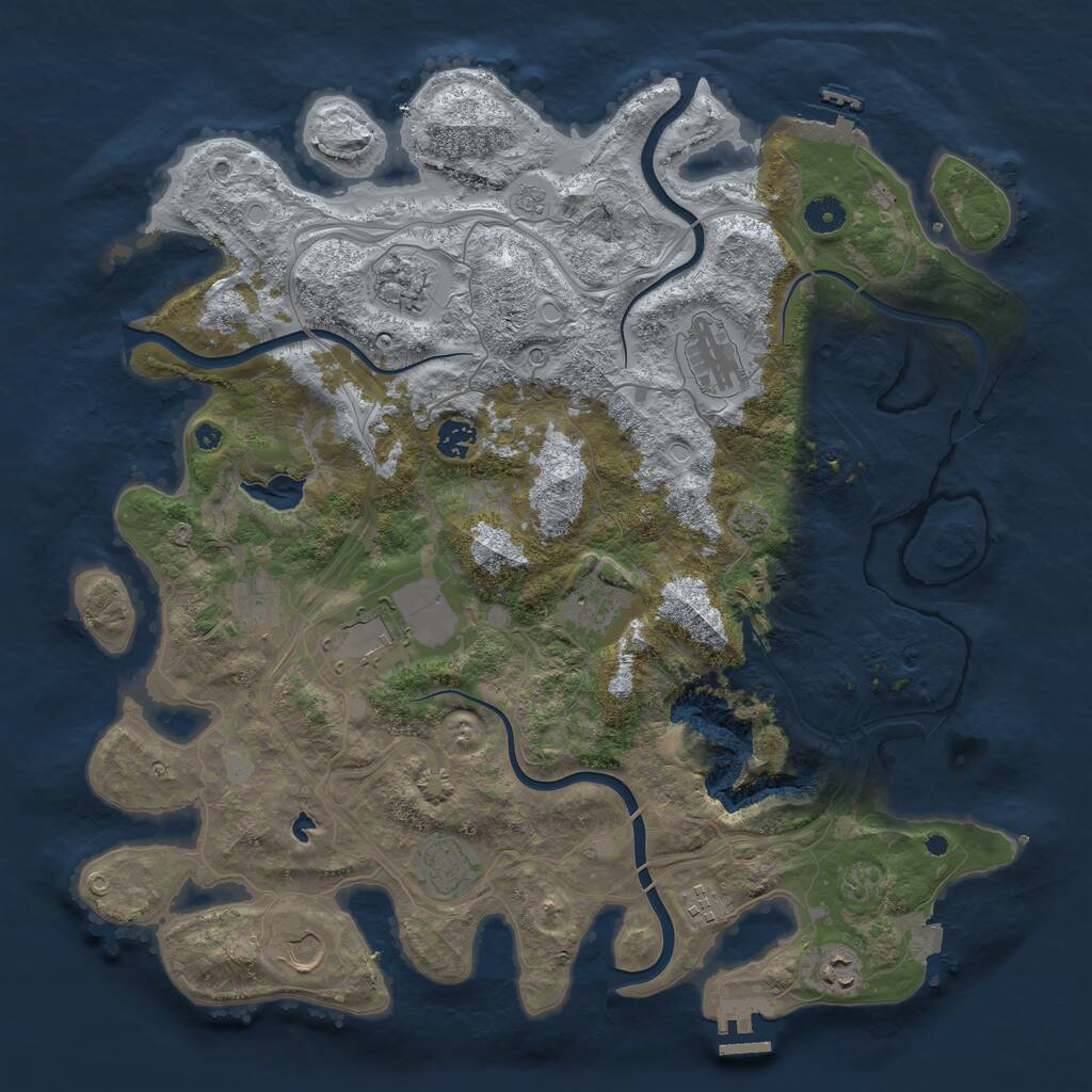 Rust Map: Procedural Map, Size: 4250, Seed: 2146100921, 16 Monuments