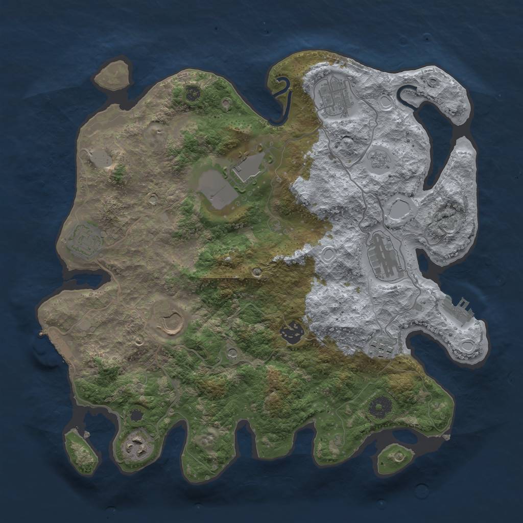 Rust Map: Procedural Map, Size: 3500, Seed: 21210915, 17 Monuments