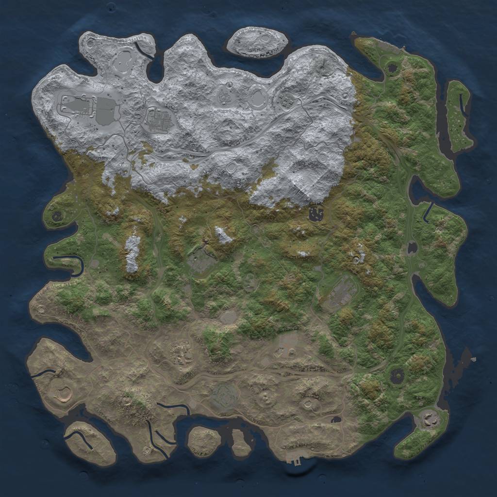 Rust Map: Procedural Map, Size: 4800, Seed: 1477734571, 20 Monuments