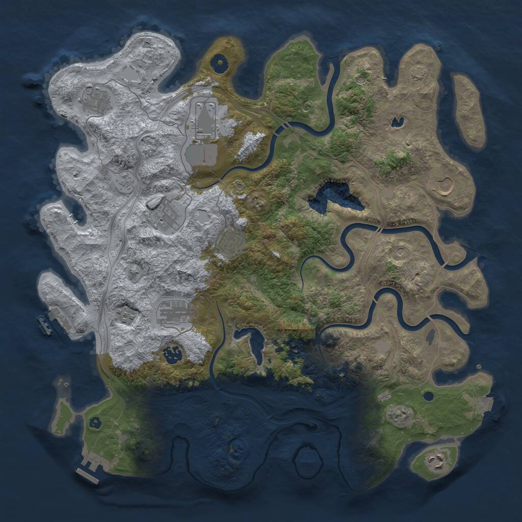 Rust Map: Procedural Map, Size: 4300, Seed: 1895579061, 15 Monuments