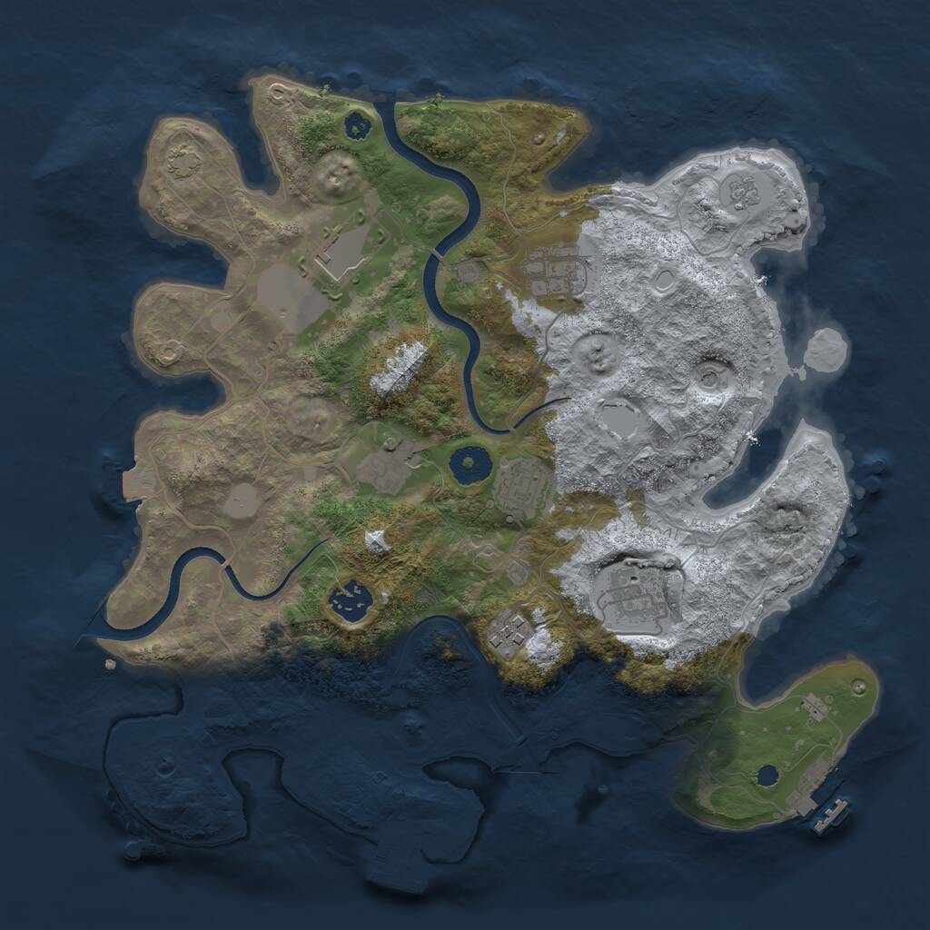 Rust Map: Procedural Map, Size: 3500, Seed: 3991626, 13 Monuments