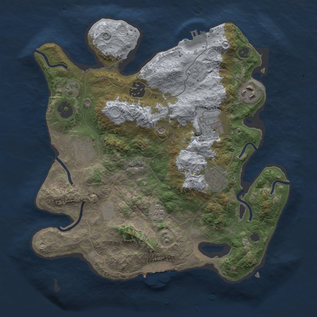 Rust Map: Procedural Map, Size: 3000, Seed: 337421776, 15 Monuments