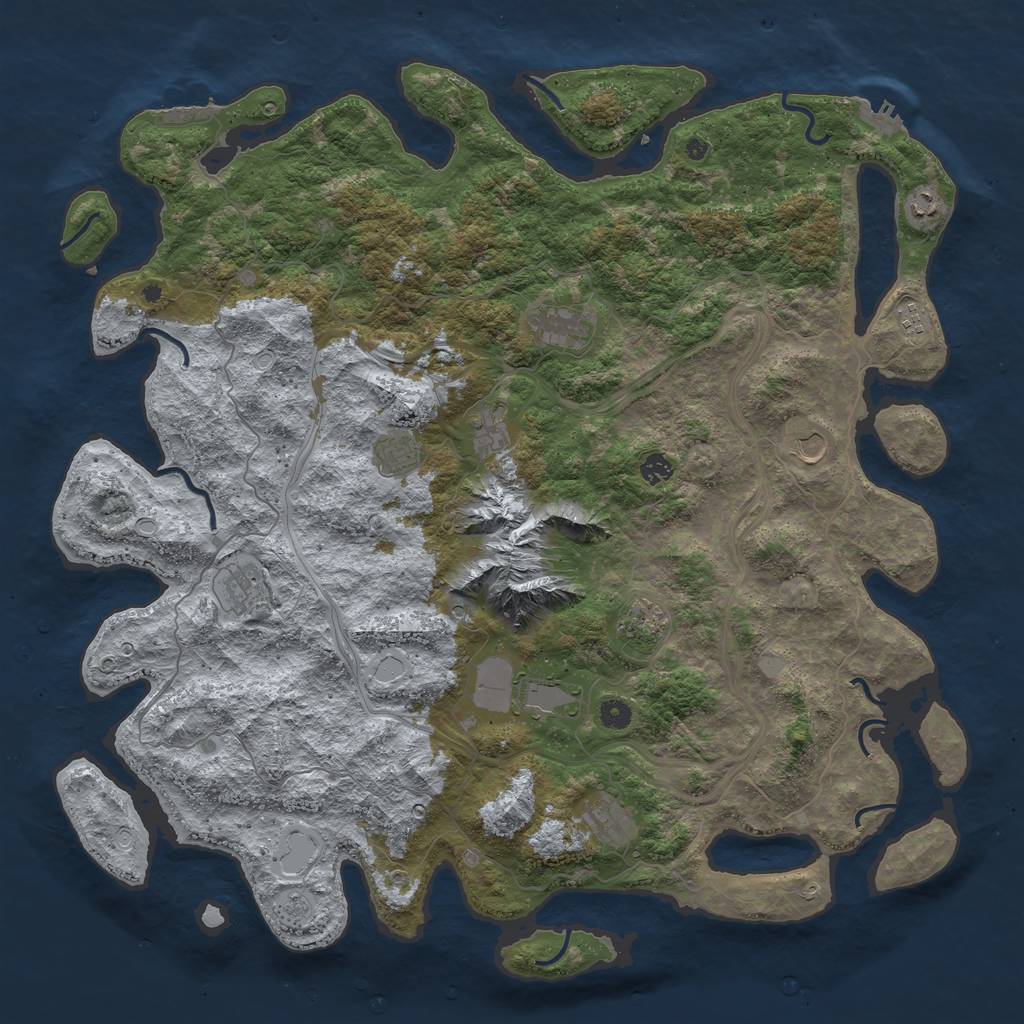 Rust Map: Procedural Map, Size: 5000, Seed: 50792, 20 Monuments