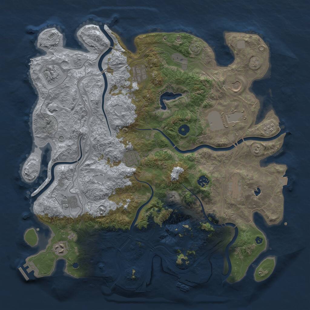 Rust Map: Procedural Map, Size: 4252, Seed: 1628915384, 16 Monuments