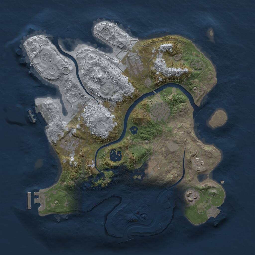 Rust Map: Procedural Map, Size: 3050, Seed: 831153, 13 Monuments