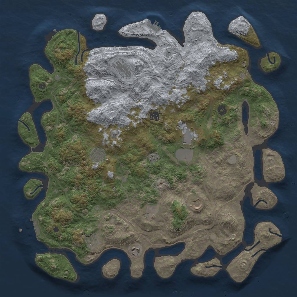 Rust Map: Procedural Map, Size: 4500, Seed: 670175074, 18 Monuments