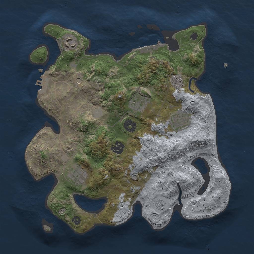 Rust Map: Procedural Map, Size: 3000, Seed: 1798725746, 15 Monuments