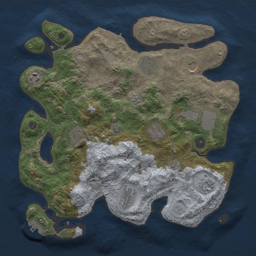 Rust Map: Procedural Map, Size: 3500, Seed: 1731354982, 17 Monuments