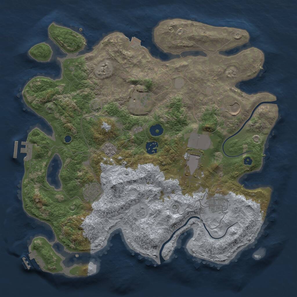 Rust Map: Procedural Map, Size: 3500, Seed: 1731354982, 13 Monuments