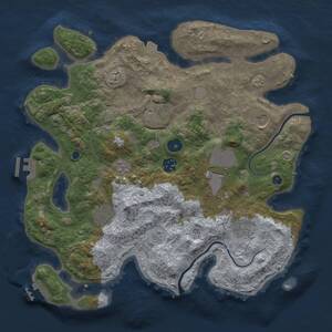 Thumbnail Rust Map: Procedural Map, Size: 3500, Seed: 1731354982, 13 Monuments