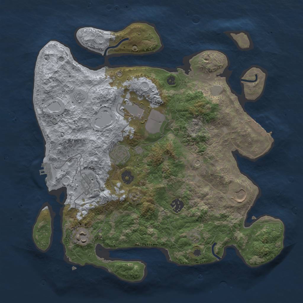 Rust Map: Procedural Map, Size: 3500, Seed: 52266, 15 Monuments