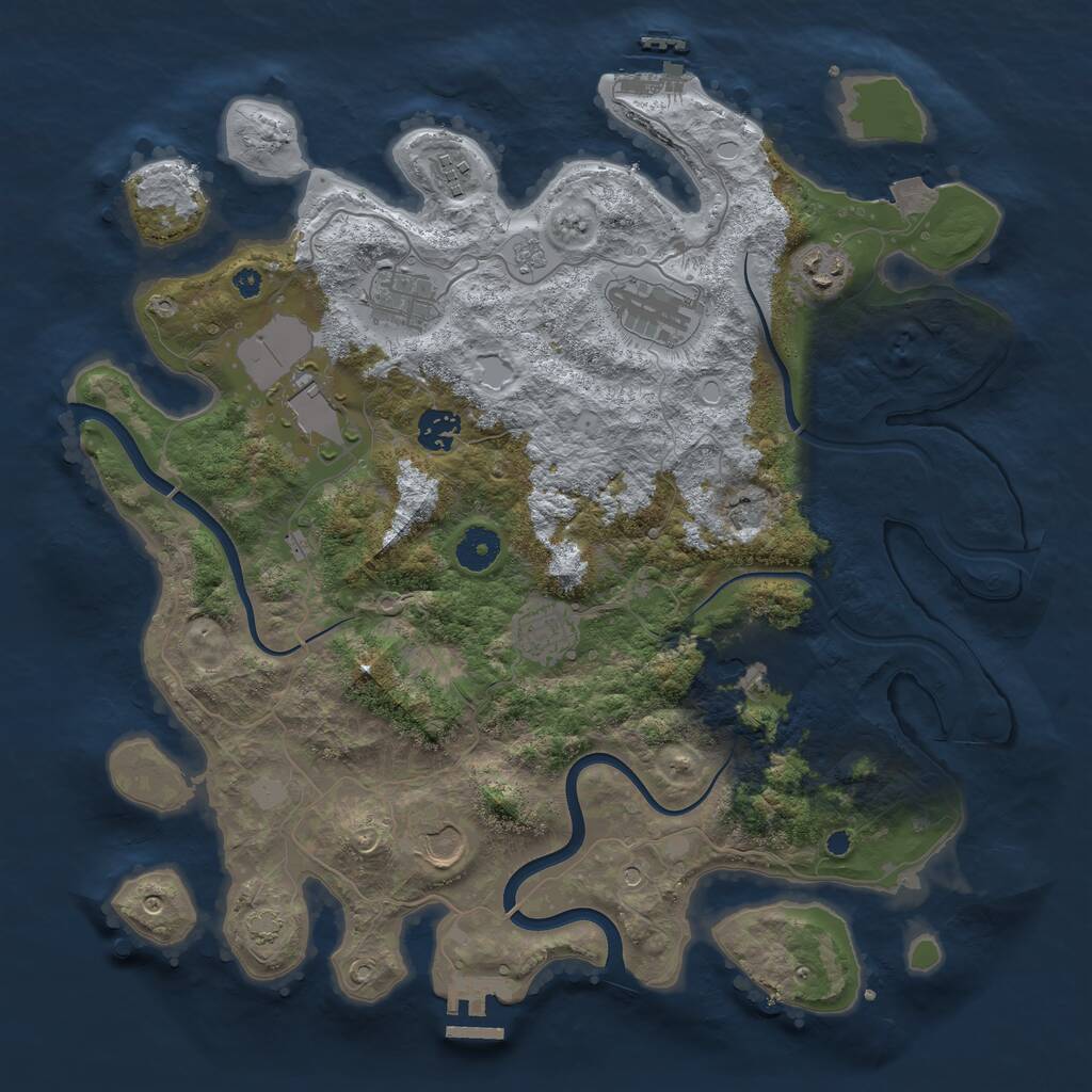 Rust Map: Procedural Map, Size: 3800, Seed: 13842, 15 Monuments