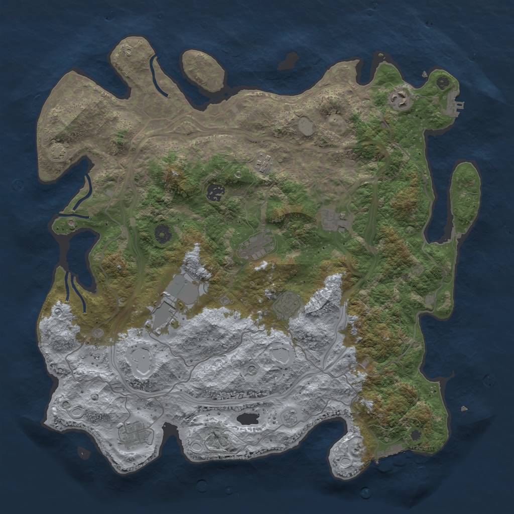 Rust Map: Procedural Map, Size: 4250, Seed: 850162241, 16 Monuments