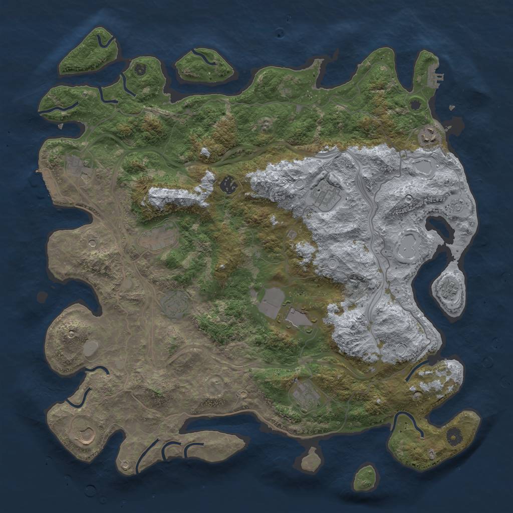 Rust Map: Procedural Map, Size: 4500, Seed: 498970935, 19 Monuments