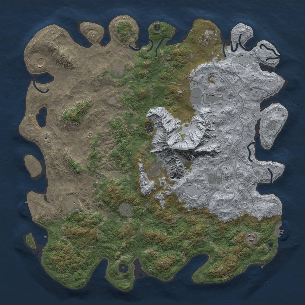 Rust Map: Procedural Map, Size: 5000, Seed: 45678954, 20 Monuments