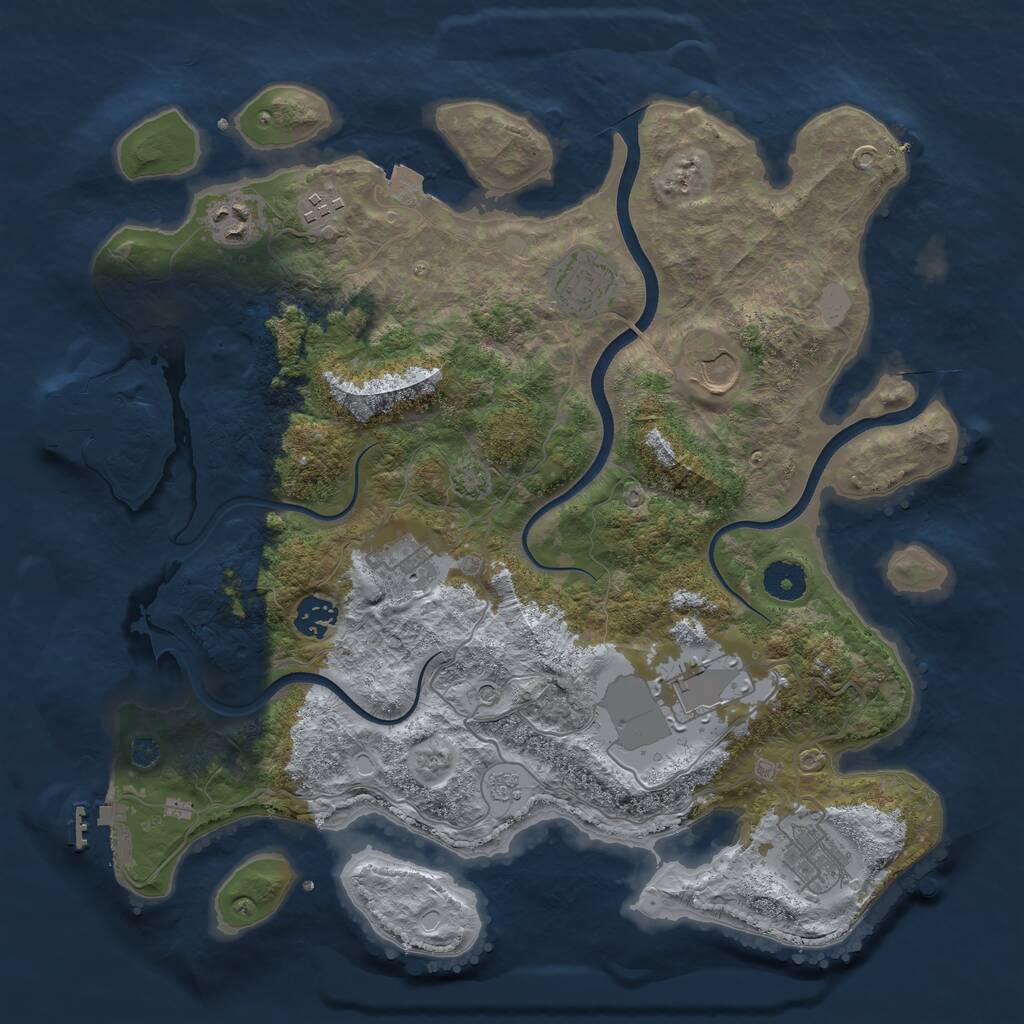 Rust Map: Procedural Map, Size: 3700, Seed: 937712771, 14 Monuments